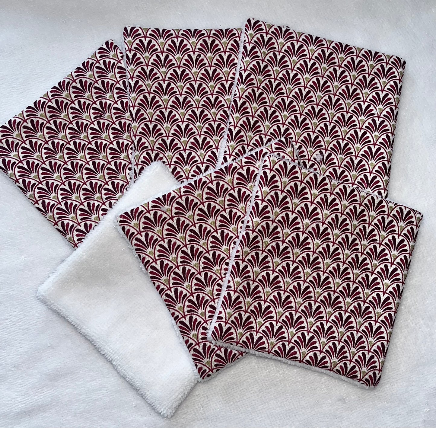 Lingettes lavables éventails violets