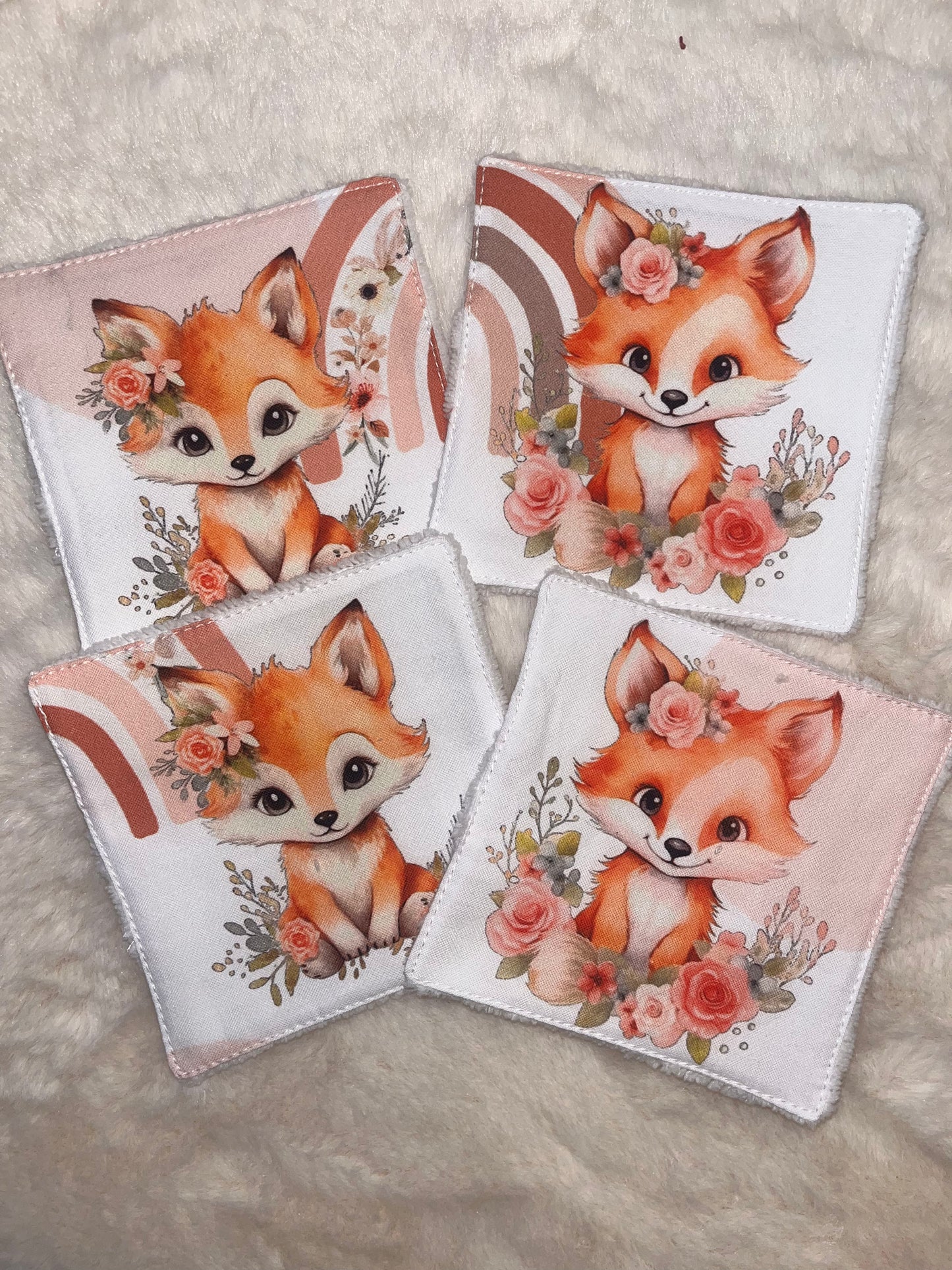 4 lingettes renard arc en ciel