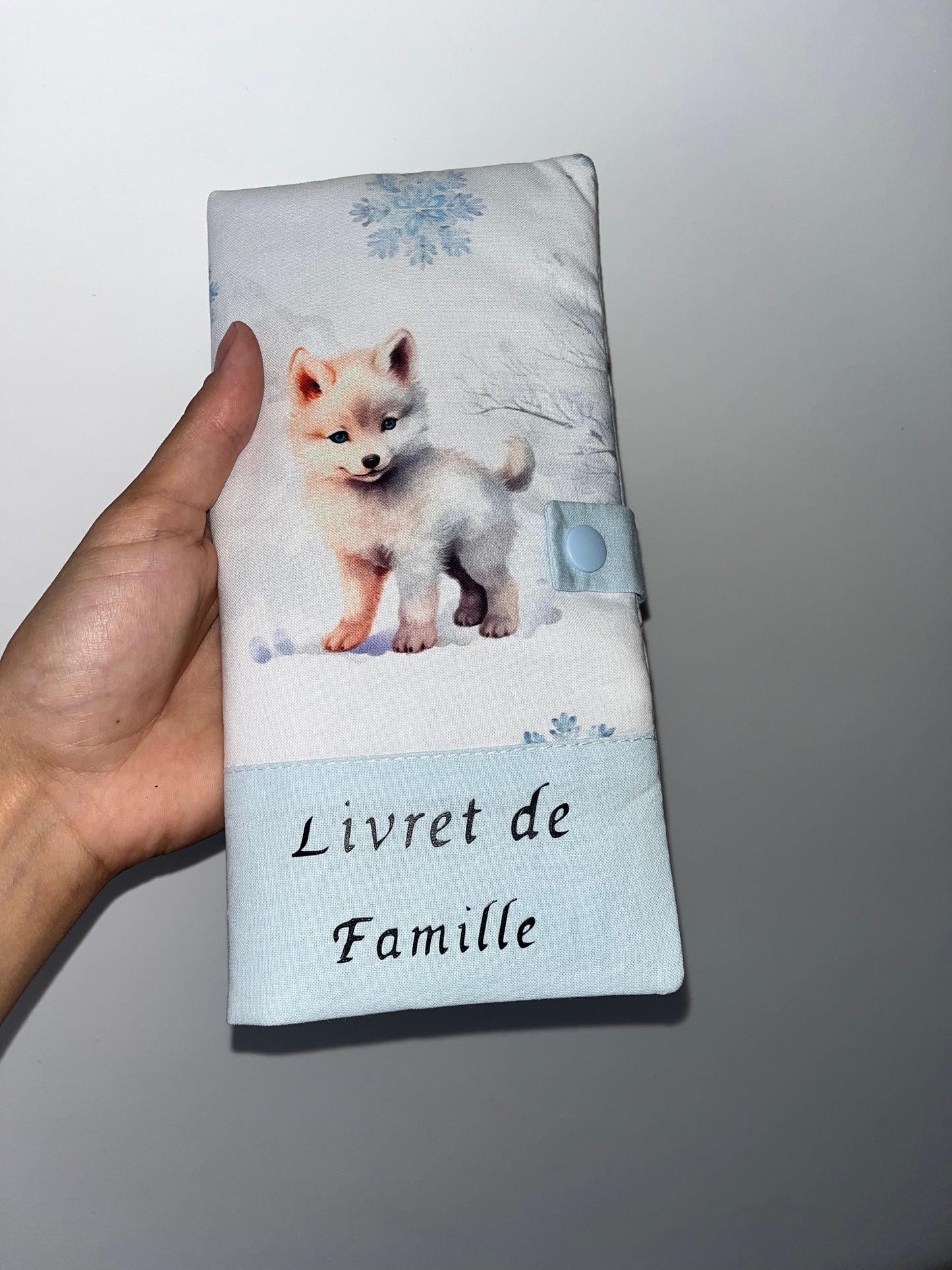 Protège livret de famille chien des neiges