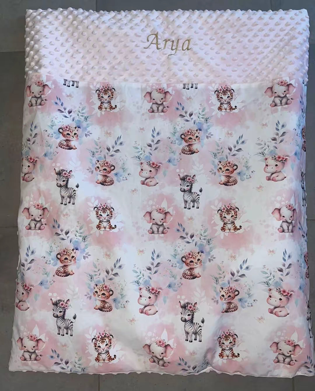 Couverture bébé savane rose