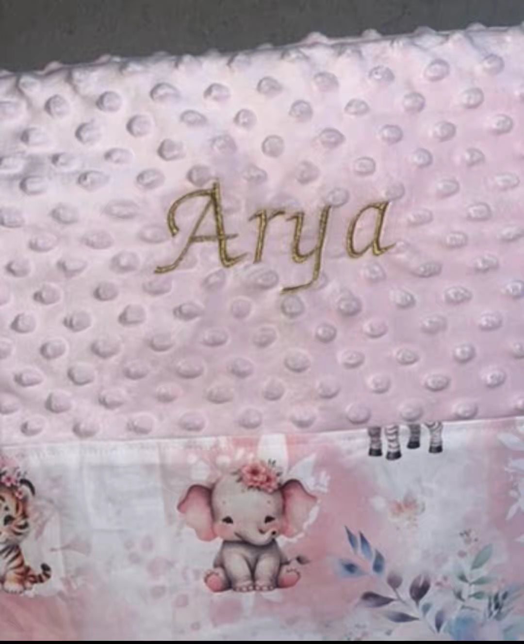 Couverture bébé savane rose