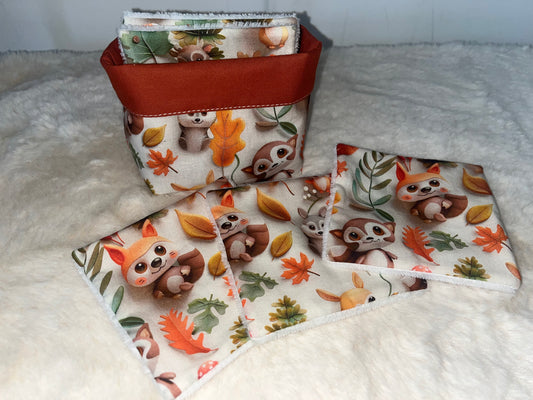 Corbeille / 6 lingettes animaux