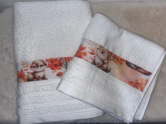 Duo serviette loutre orange