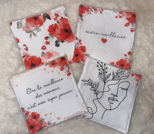 4 lingettes lavables maman
