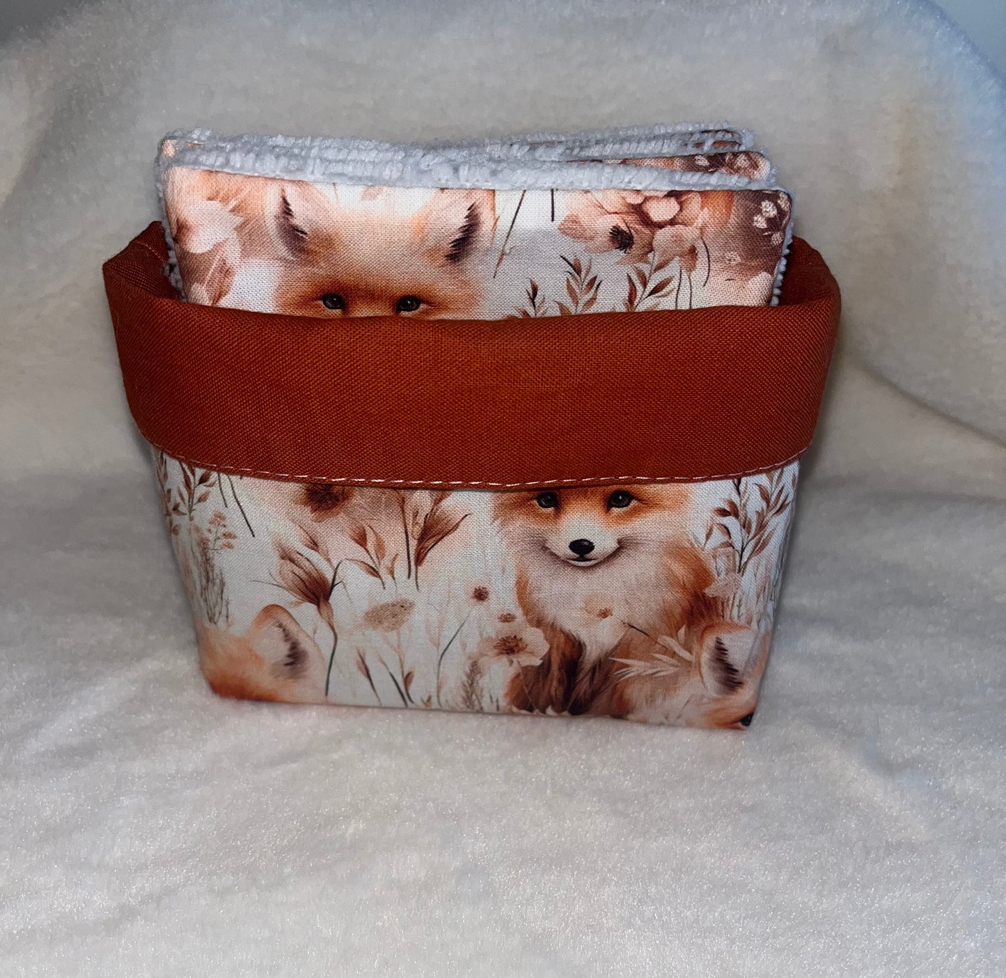 Corbeille / lingettes renard roux