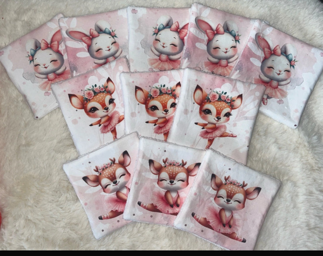 11 lingettes lavables danseuses