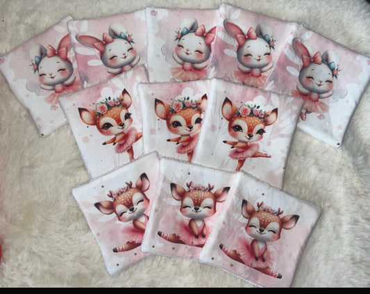 11 lingettes lavables danseuses