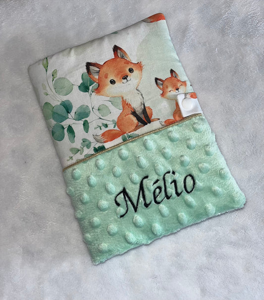 Protège carnet de santé renard broder