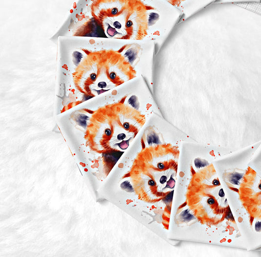 10 lingettes lavables  pandas roux