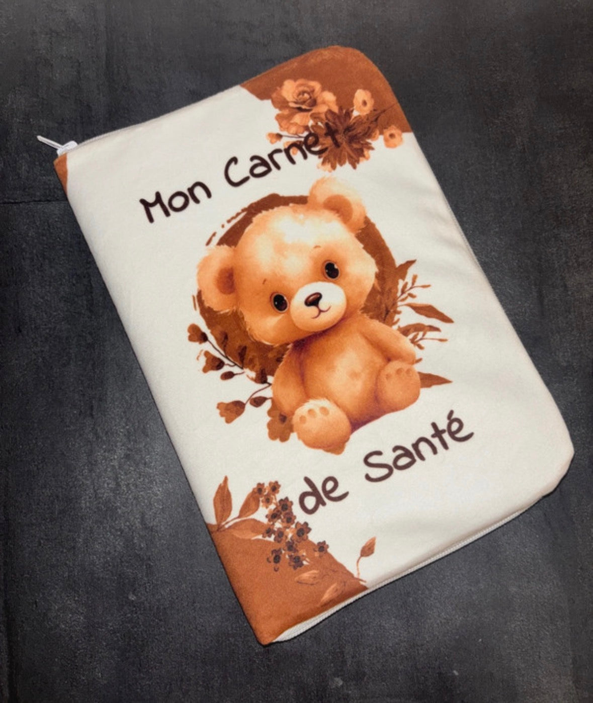 Protège carnet de santé ourson fermeture