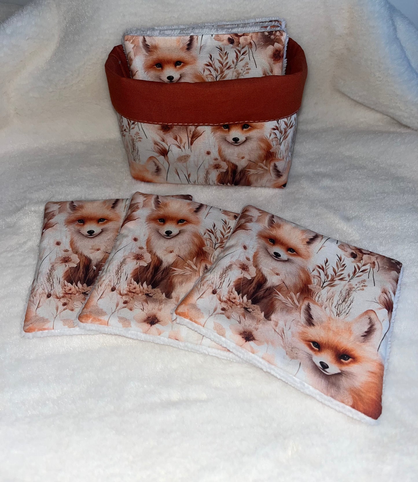 Corbeille / lingettes renard roux