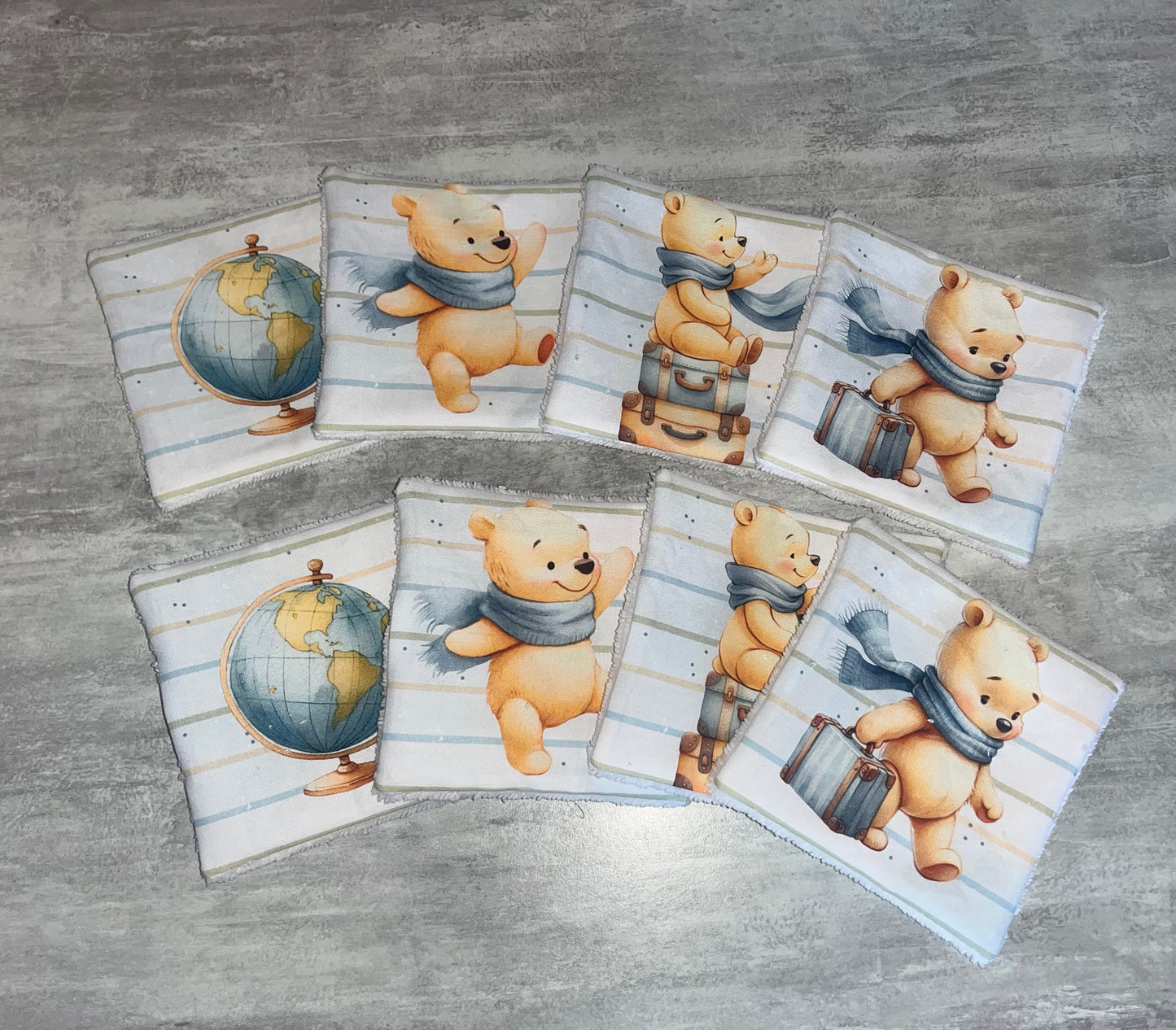 8 lingette lavables ourson