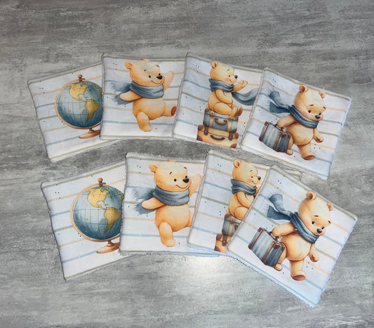8 lingette lavables ourson