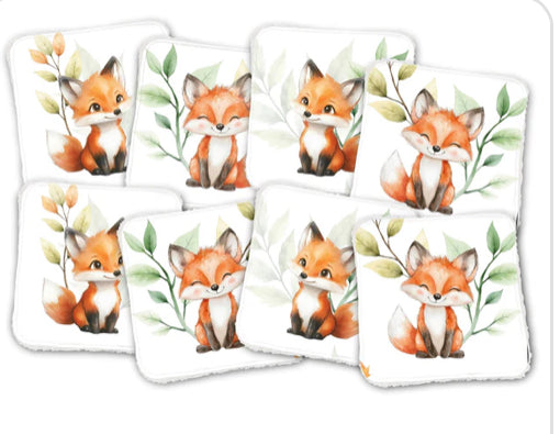 8 lingettes lavables renard