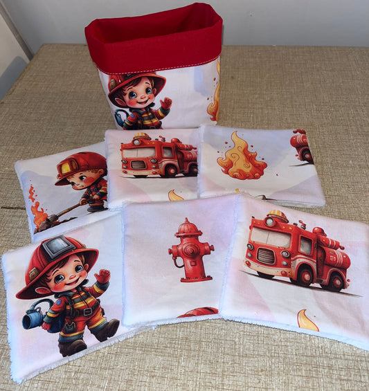 Corbeille /6 lingettes pompiers