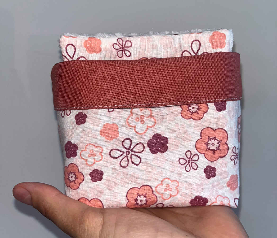 Corbeille /6 lingettes fleur