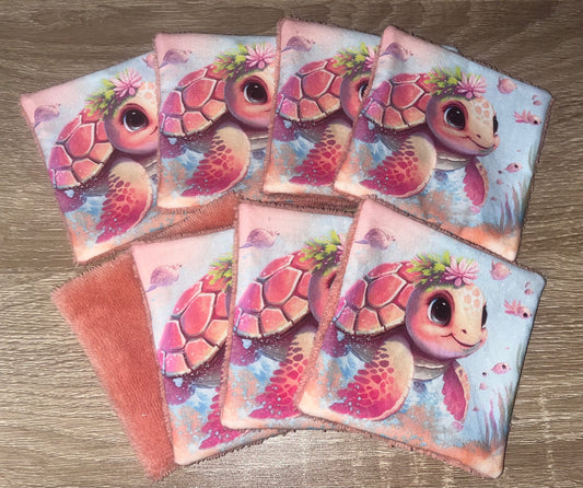 Lingettes lavables tortues