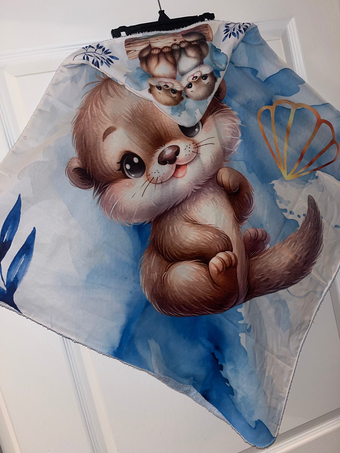 Sortie de bain loutre bleu