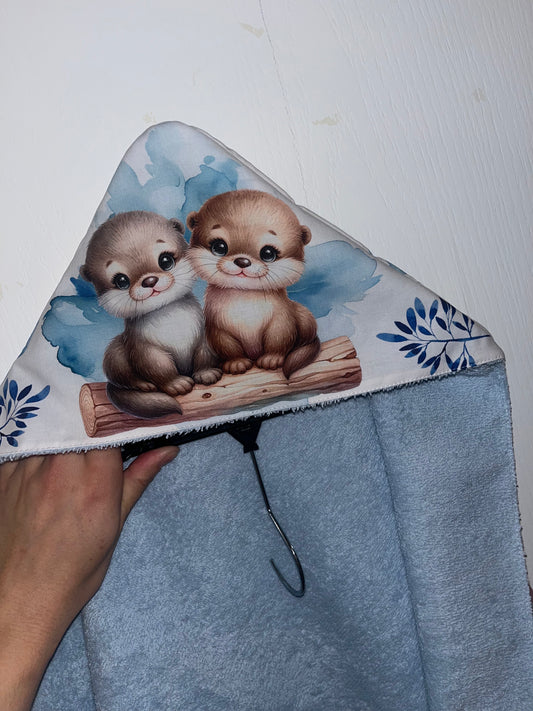 Sortie de bain loutre bleu
