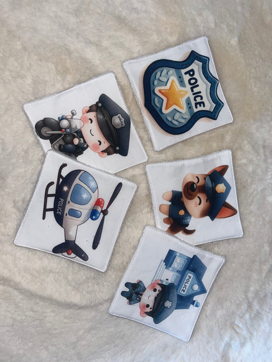 5 lingettes motifs police