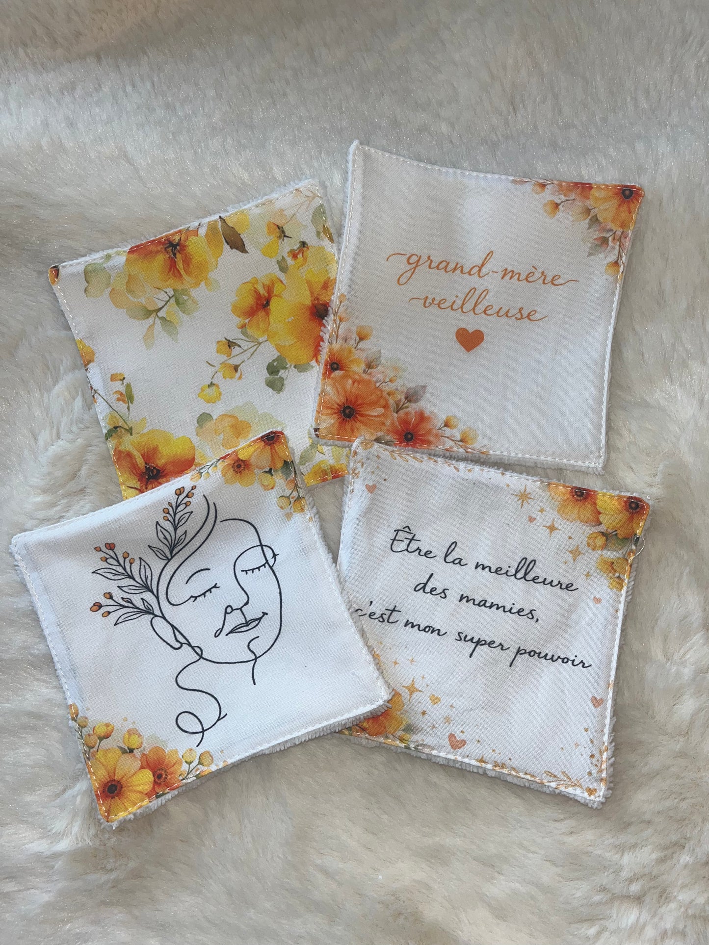 4 lingettes motif grand