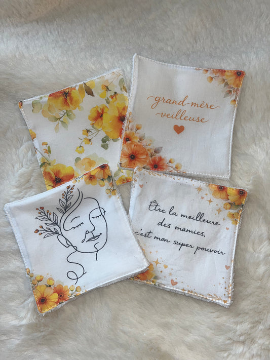 4 lingettes motif grand