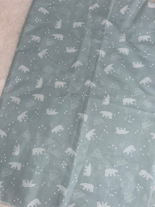 Tissu coton bio ours polaire