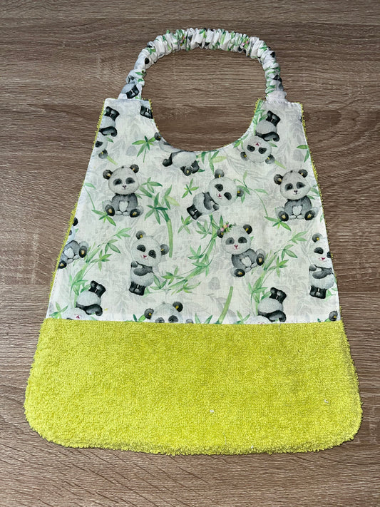 Bavoir élastique panda vert