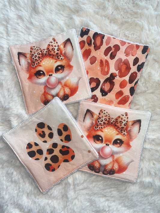 4 lingettes lavabels renard