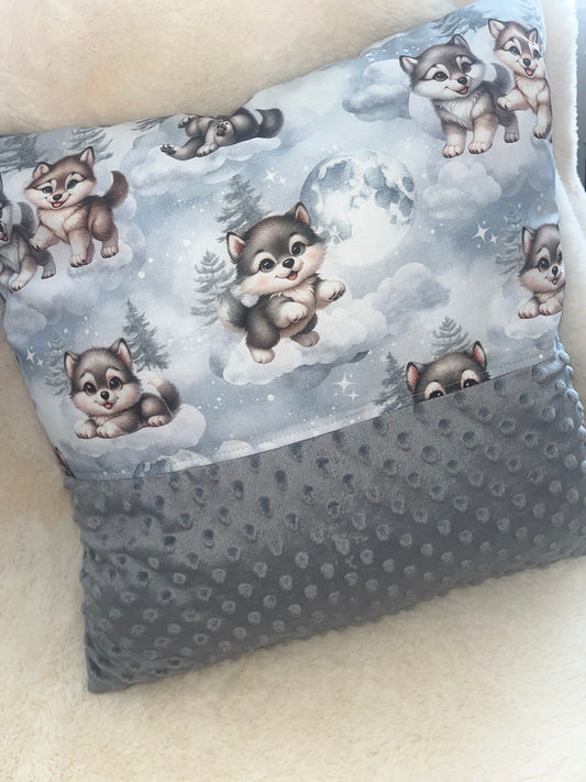 Coussin enfant loup 45x45