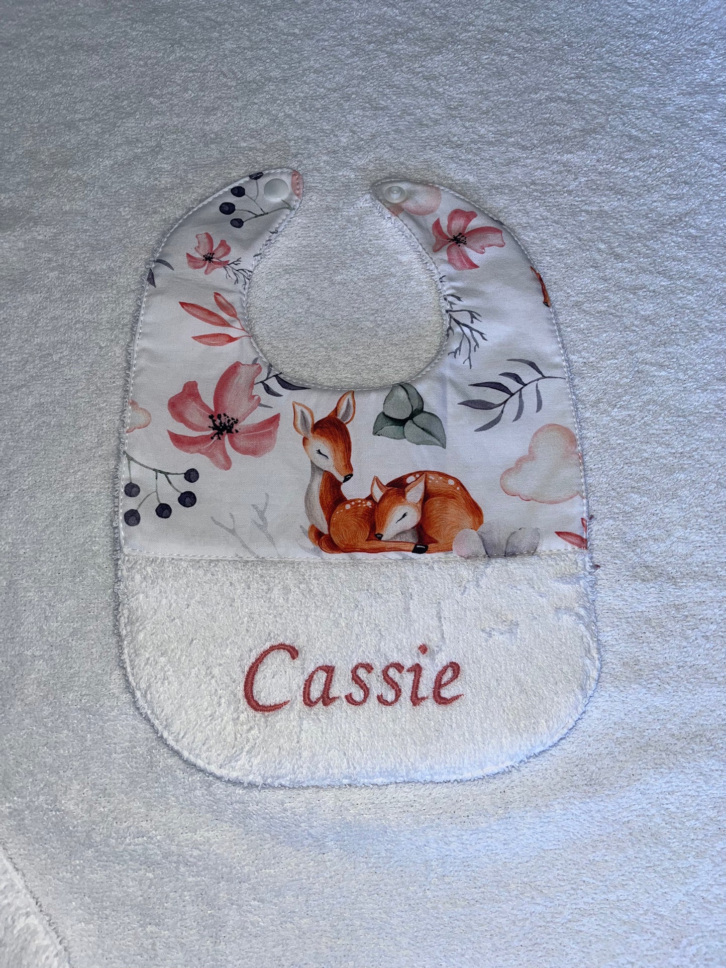 Bavoir personnalisée biche 6/12 mois