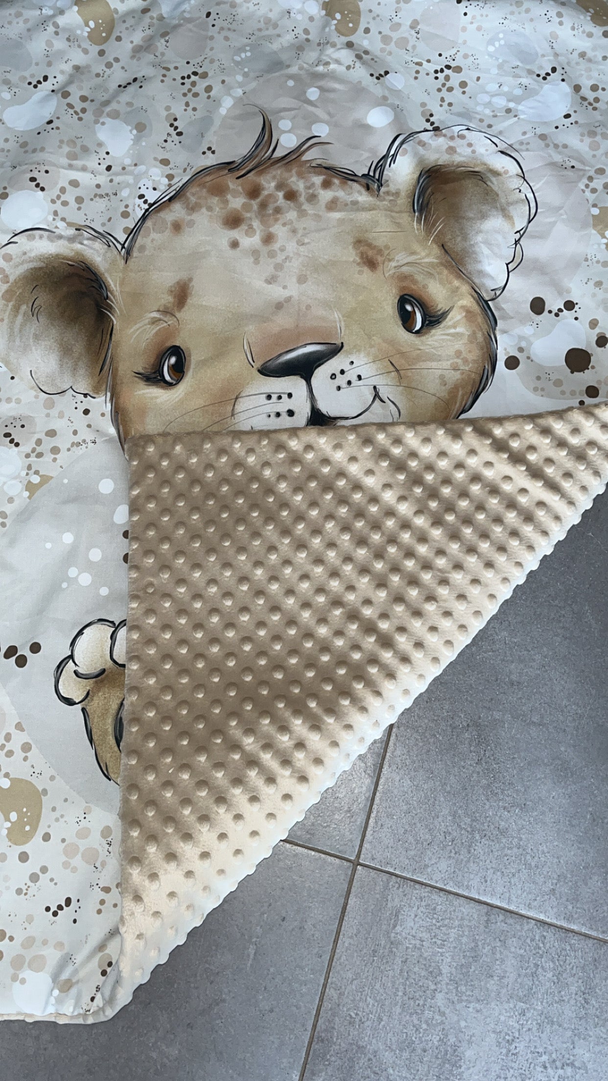 Couverture ourson beige