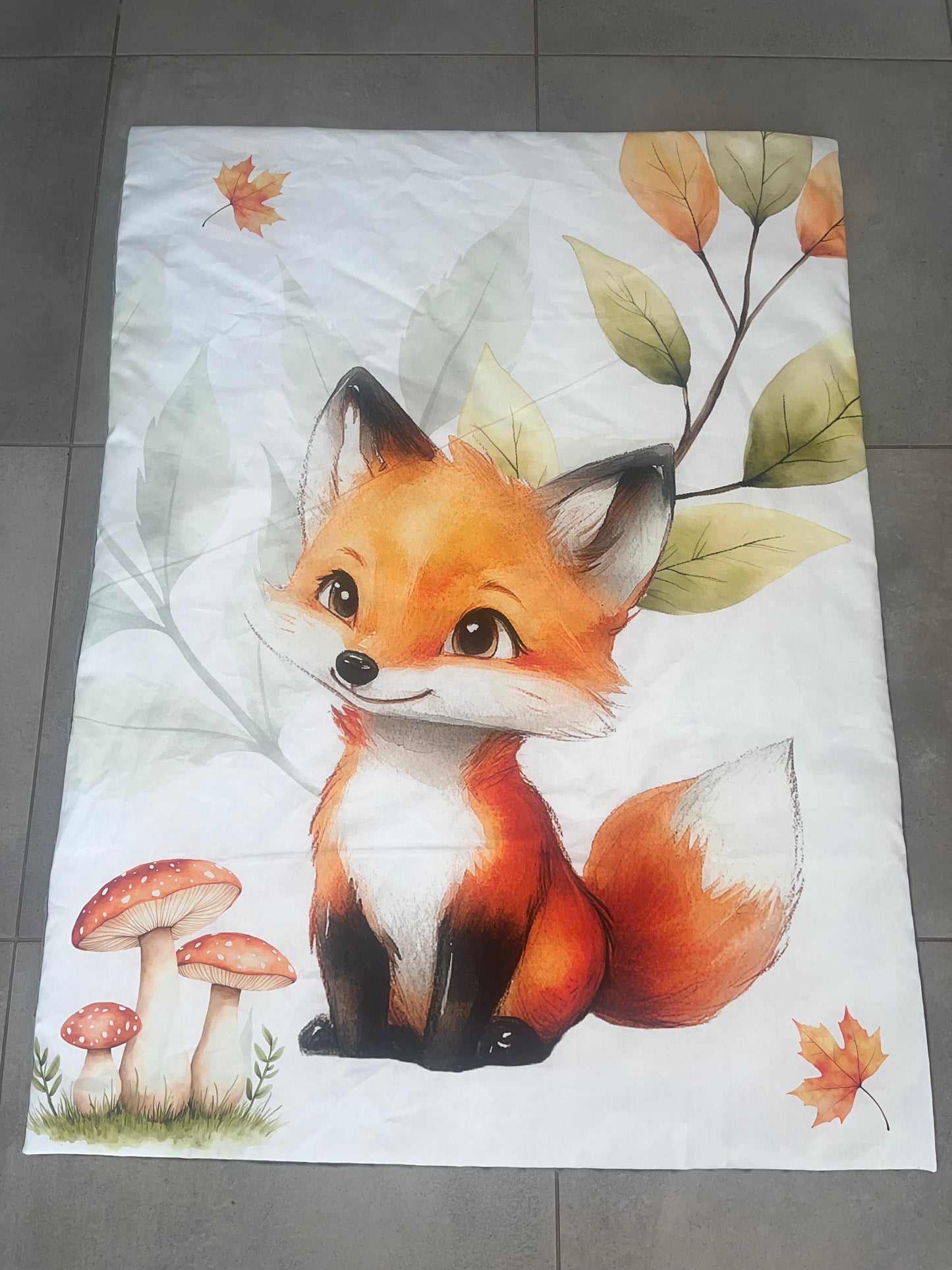 Couverture renard broder