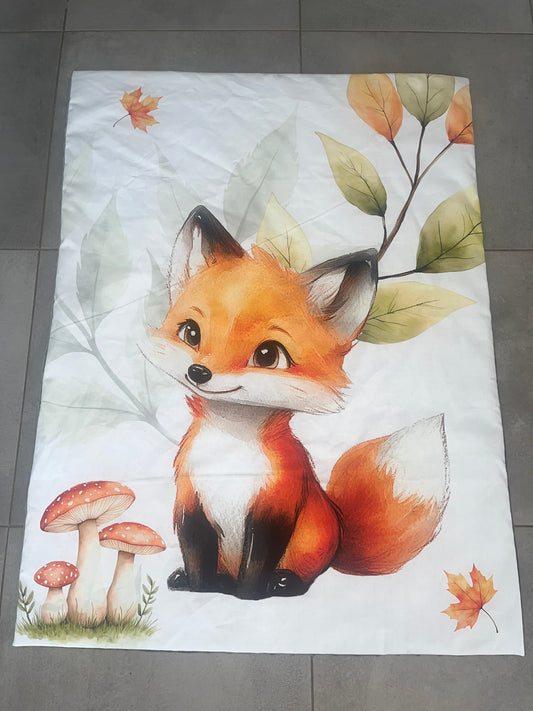 Couverture renard broder