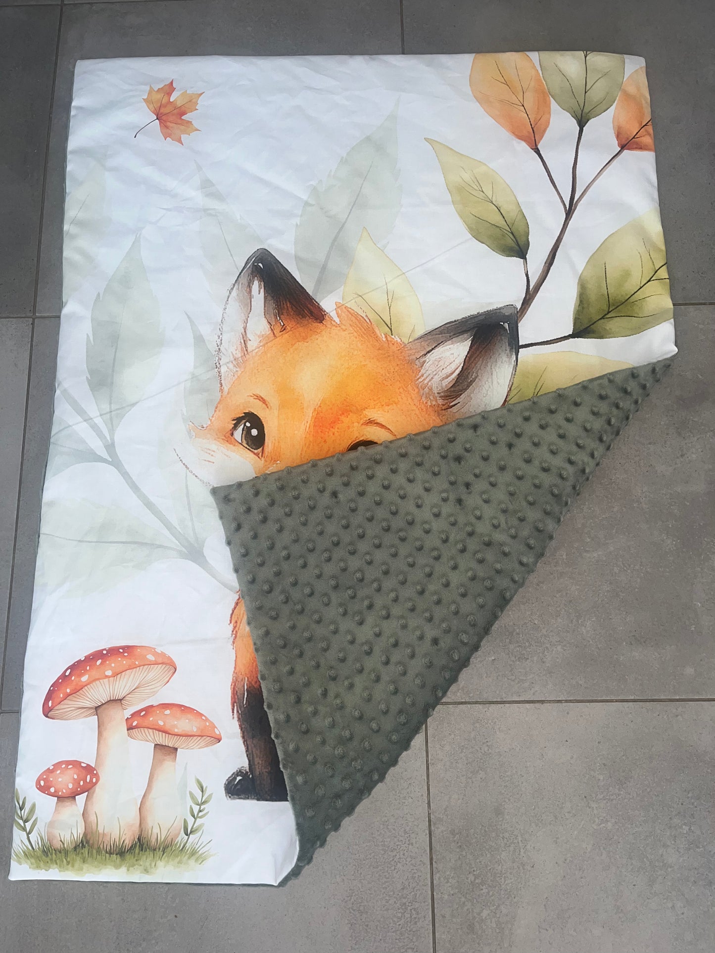 Couverture renard broder