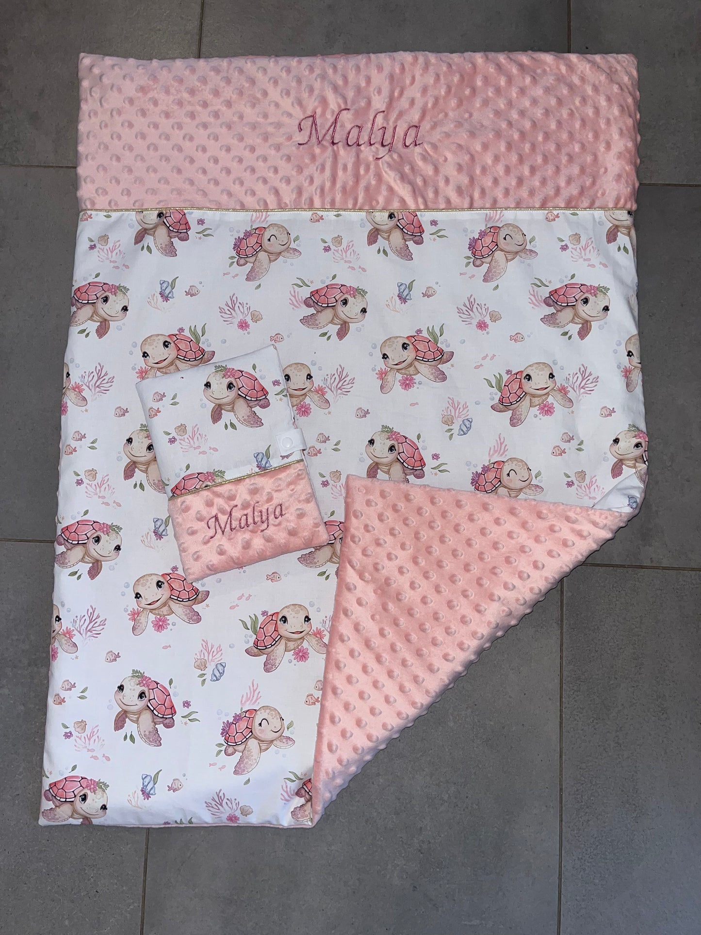 Couverture bébé tortue / protège carnet de santé