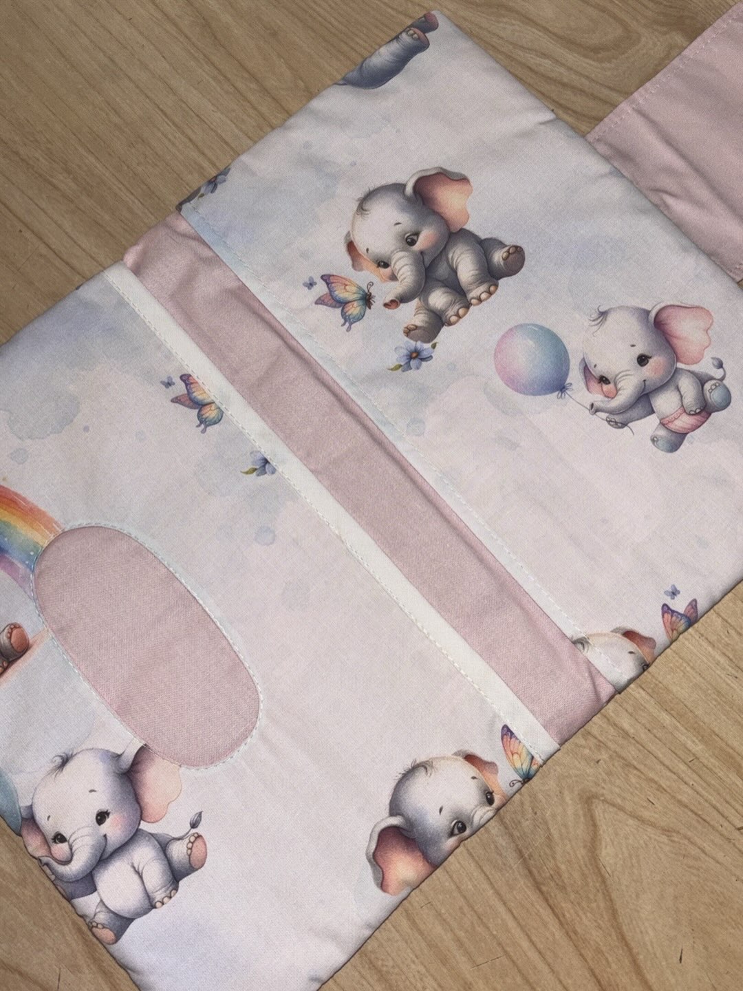 Pochette lingette couches éléphant